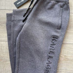 Karl Lagerfeld Paris Block Letter Logo Taping Gray Jogger